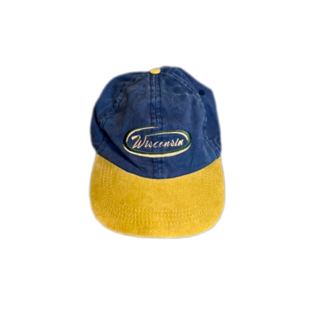 Blue and Tan Vintage Wisconsin Cap